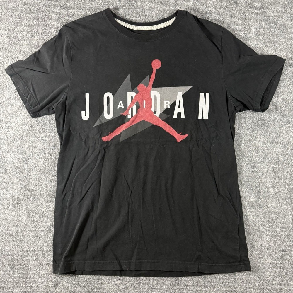 Jordan Shirt Mens XL Black Jumpman‎ Logo JORDAN Back Graphic Tee Basketball
